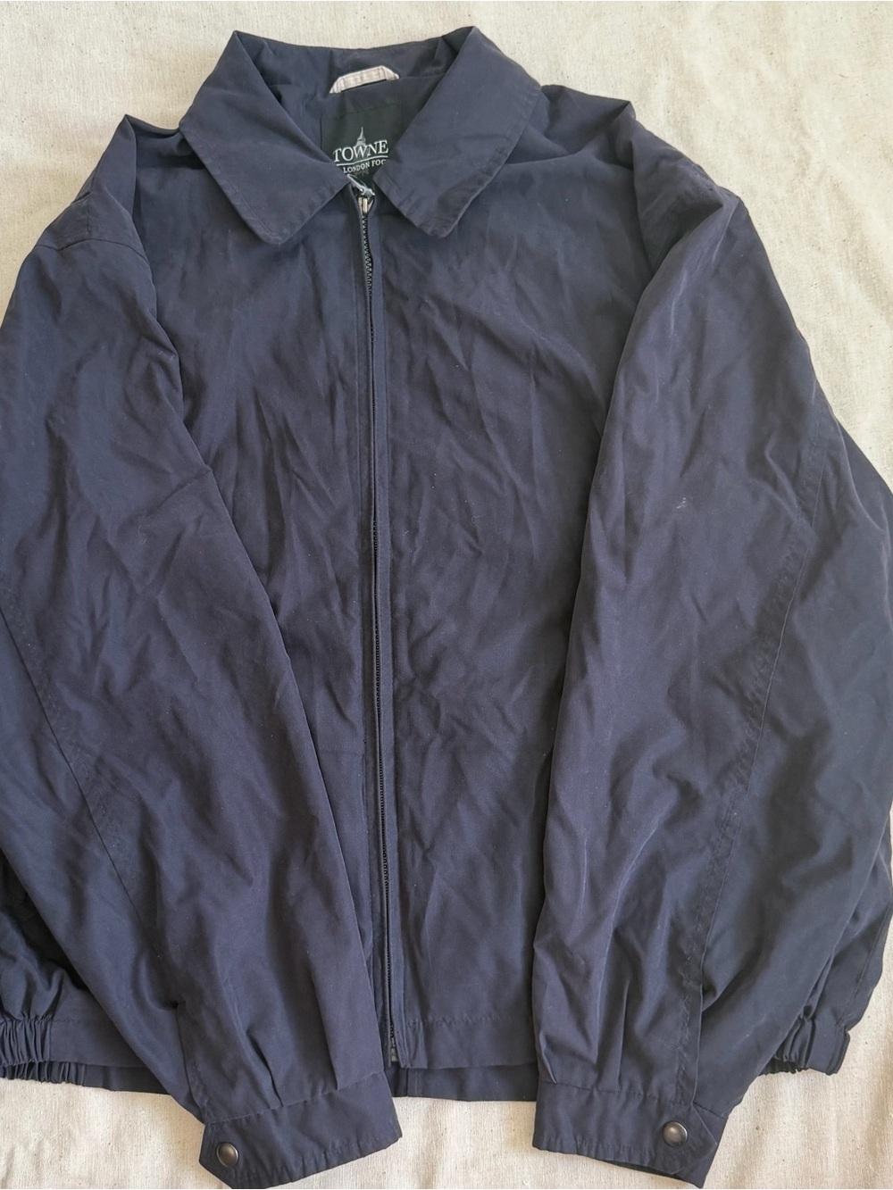 London Fog Navy Lightweight Zip Shirt Jacket